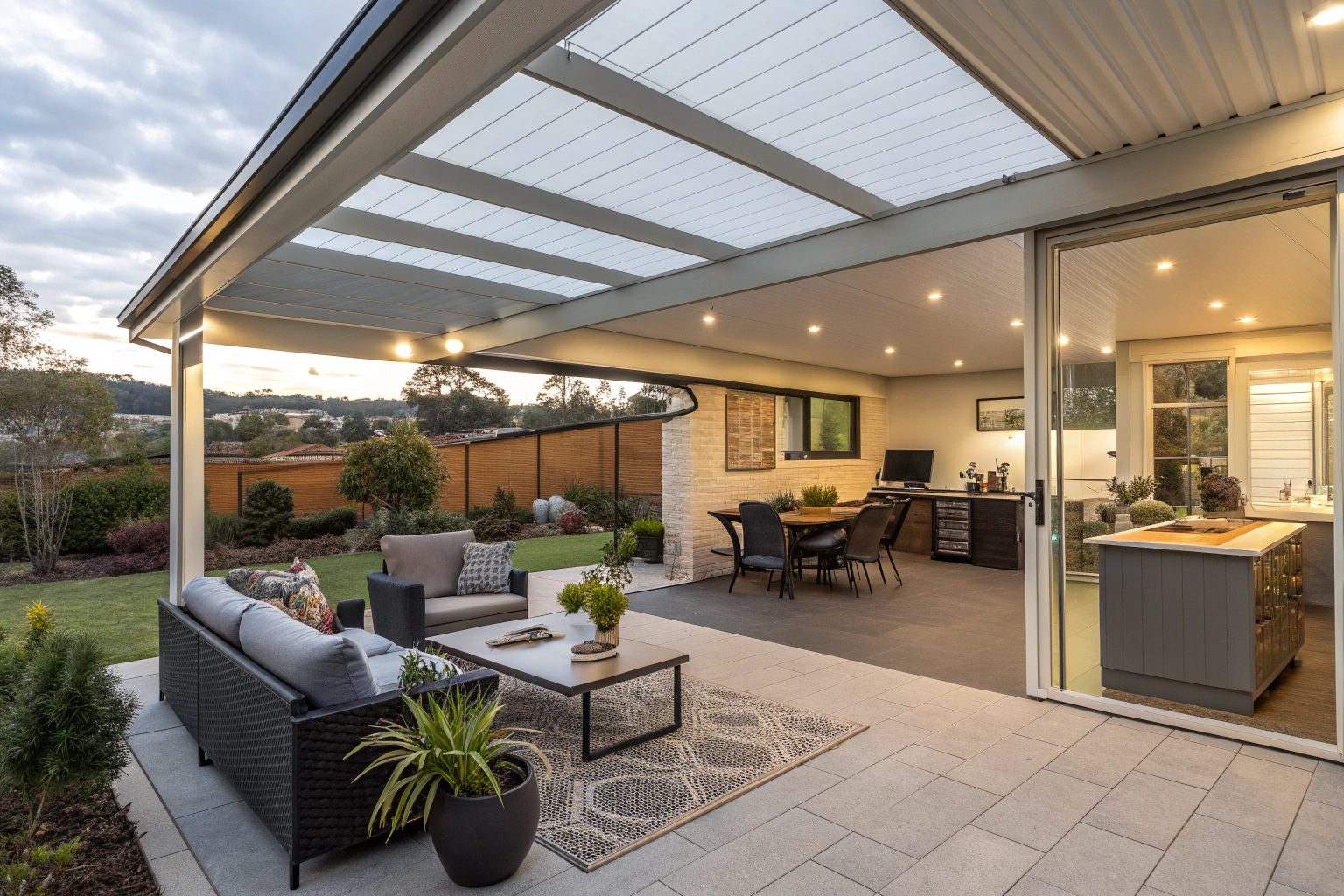 modern Canberra home with insulated patio roofing